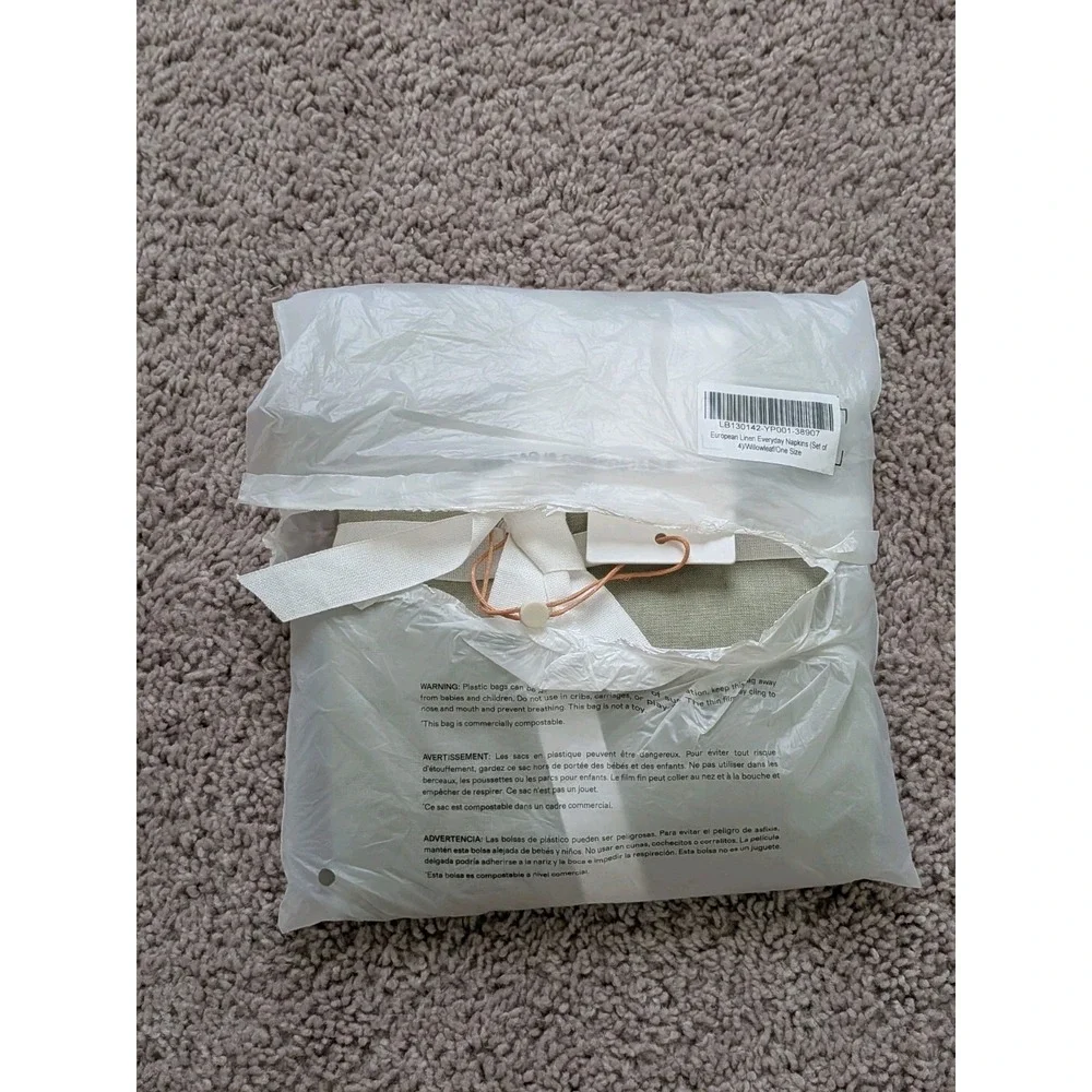 Quince European Linen Everyday Napkins Set Of 4 Willowleaf One Size NWT